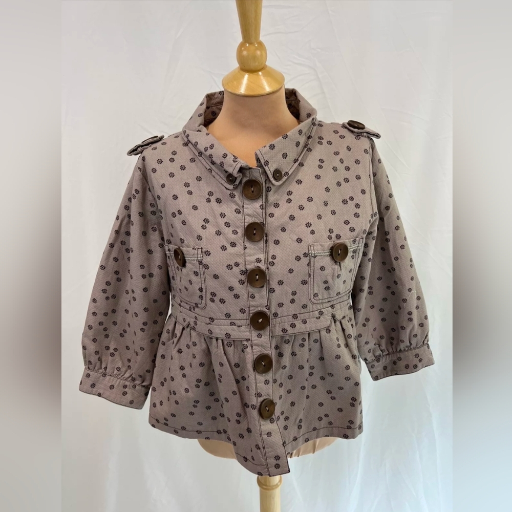 Anthropologie Hazel Large Peplum Cropped Jacket